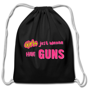 Cotton Drawstring Bag - black